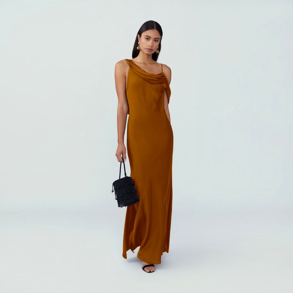 Fame and Partner Francois Maxi Dress in Rust